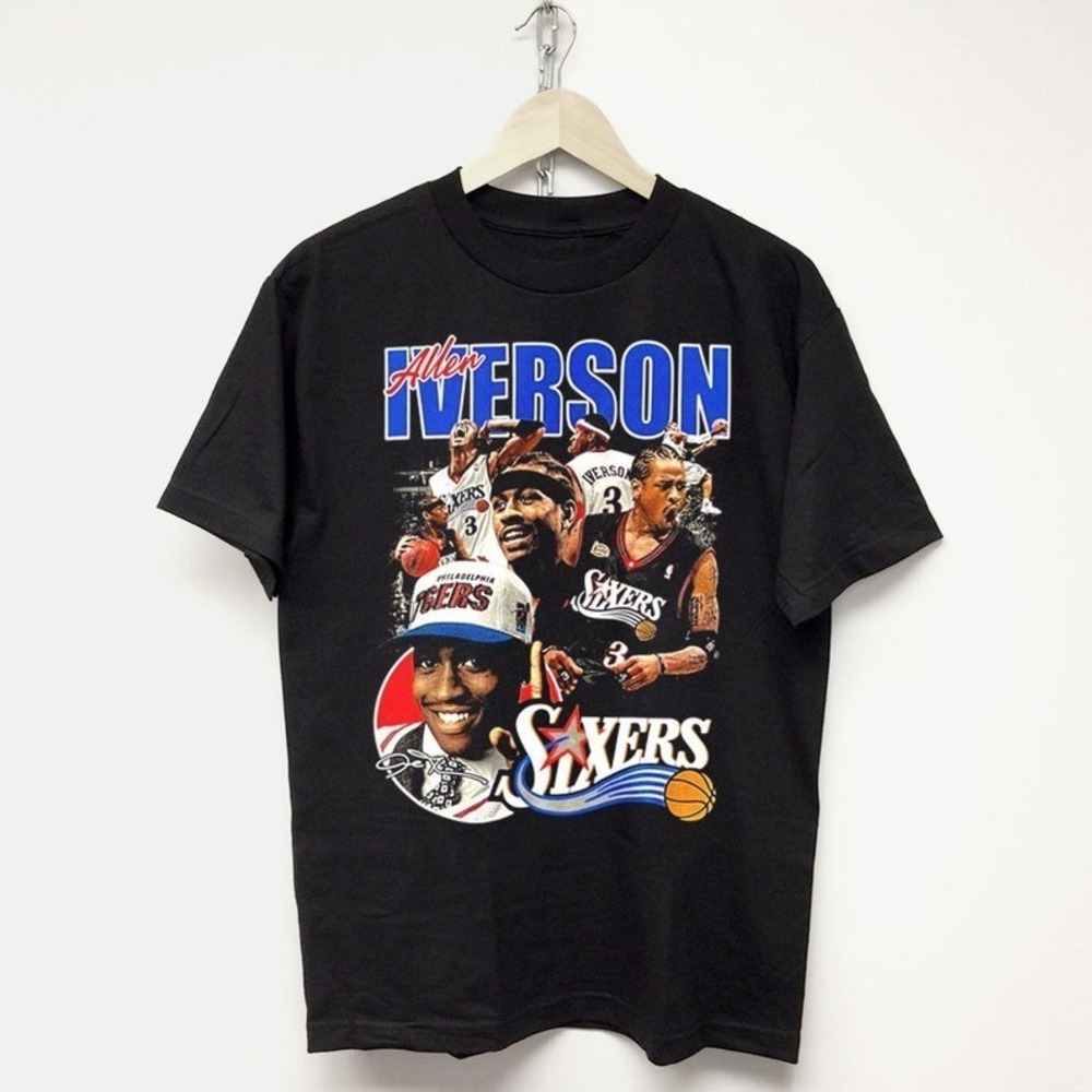 ALLEN IVERSON T-SHIRT Retro Rap Tee Tour Concert